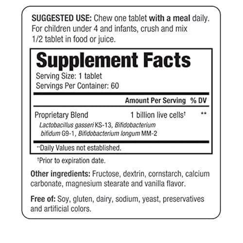 Wakunaga Kyo-Dophilus Kids Probiotic 60 Tablets | Clinically Studied Digestive & Immune Support thumbnail 2