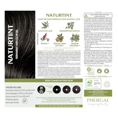 Naturtint 3N Dark Chestnut Brown Permanent Hair Color 150ml | Ammonia Free, Vegan, Long-Lasting, 100% Gray Coverage thumbnail 3