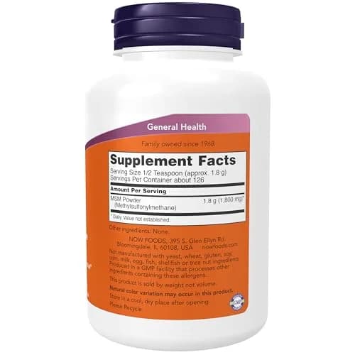 NOW Foods MSM Powder 8 oz (227 g) | Supports Joint Health & Cartilage thumbnail 2