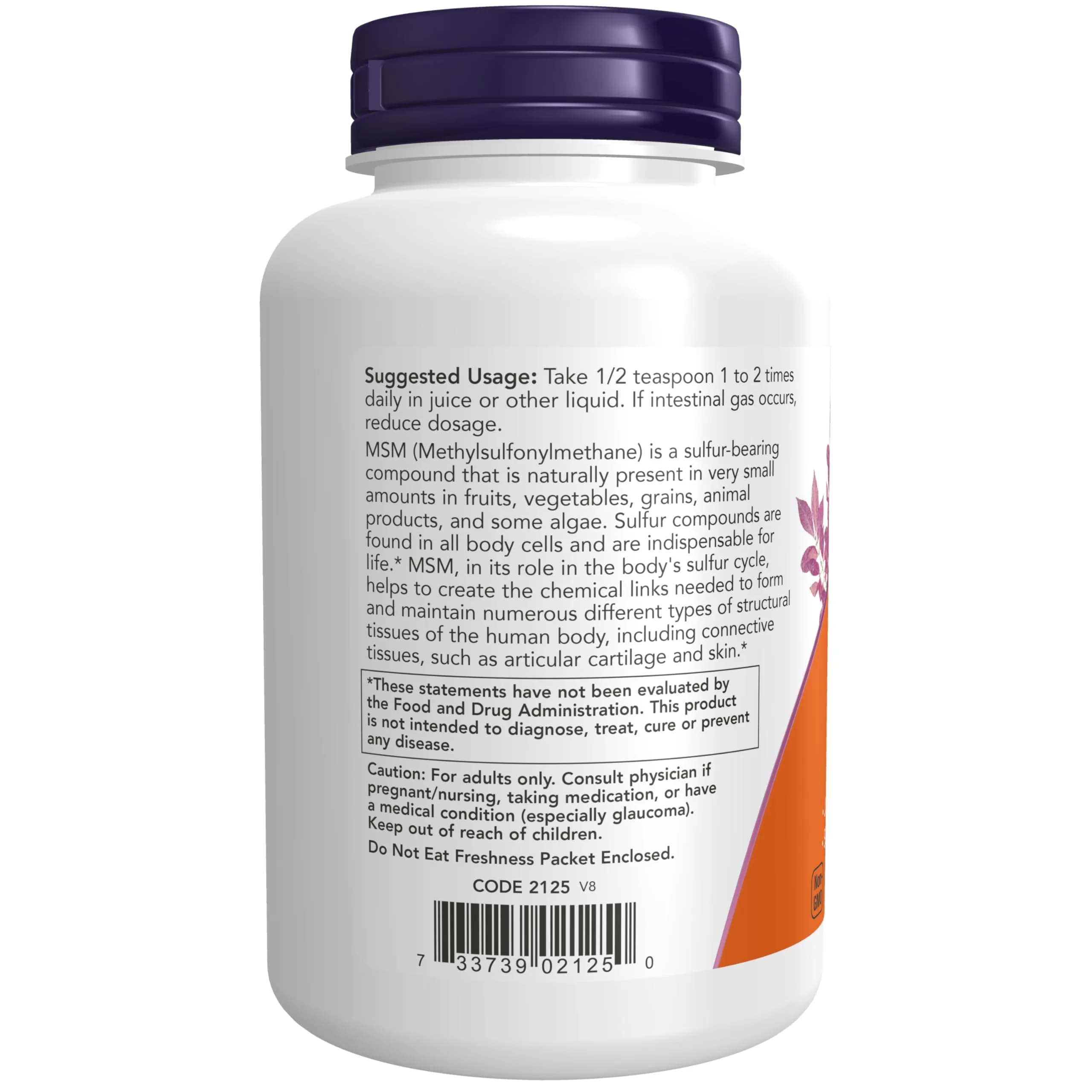NOW Foods MSM Powder 8 oz (227 g) | Supports Joint Health & Cartilage - view 3