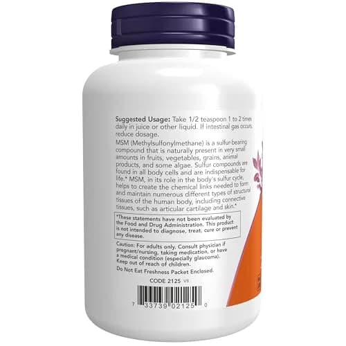 NOW Foods MSM Powder 8 oz (227 g) | Supports Joint Health & Cartilage thumbnail 3