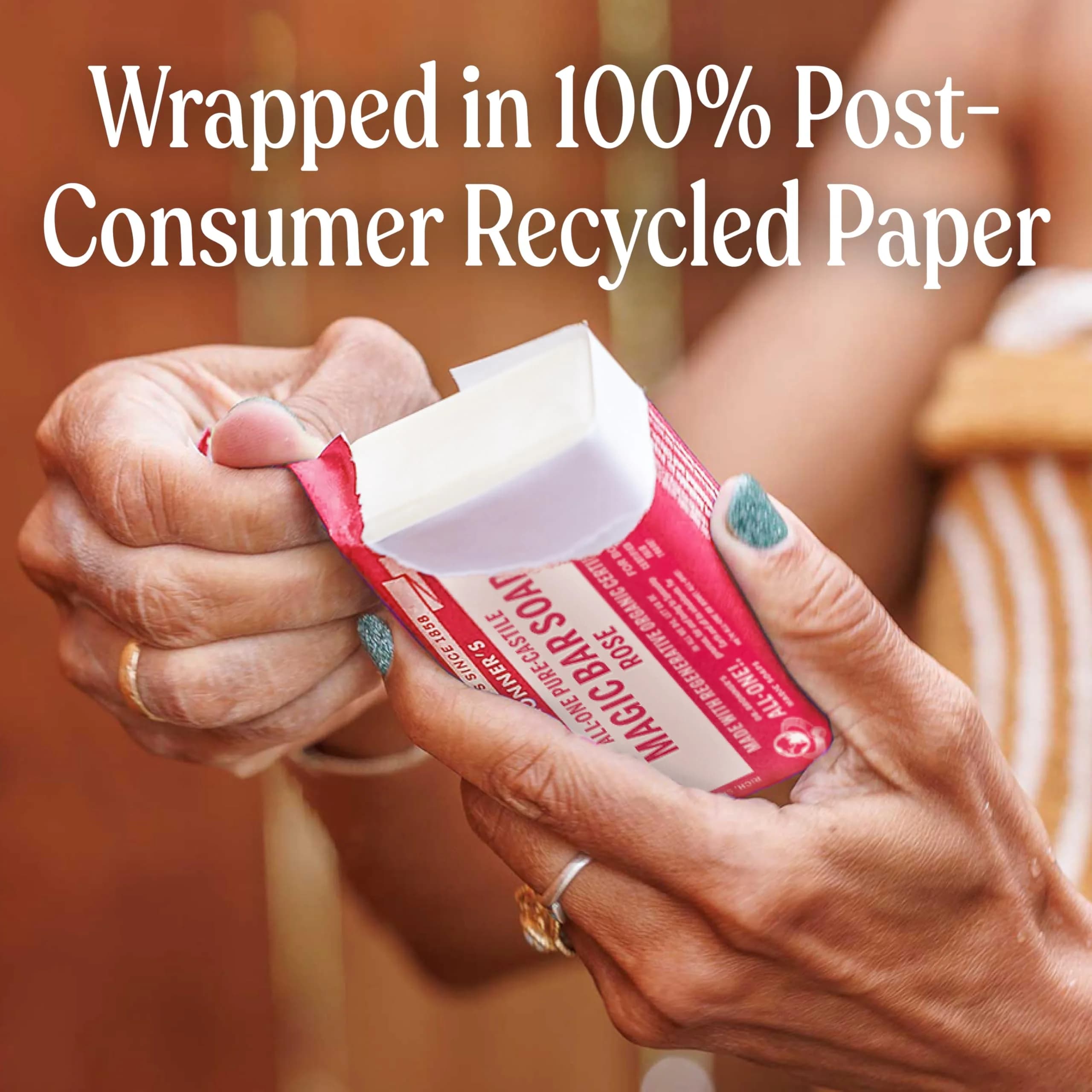 Dr. Bronner's Pure-Castile Bar Soap Rose 142g (5 Oz) | Gentle Moisturizing Vegan Soap - view 6