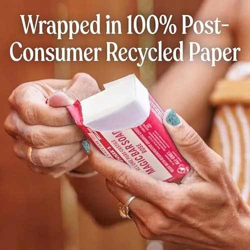 Dr. Bronner's Pure-Castile Bar Soap Rose 142g (5 Oz) | Gentle Moisturizing Vegan Soap thumbnail 6