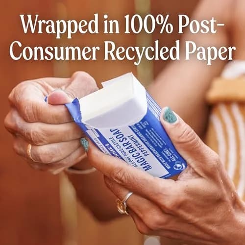 Dr. Bronner's Pure-Castile Bar Soap Peppermint 140g (5 oz) | Gentle Cleansing for Face, Body & Hair thumbnail 6