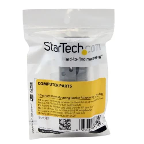 StarTech.com 3.5in to 5.25in Universal HDD Bracket Adapter, Silver | All-Metal Construction, 4 Mounting Screws Included thumbnail 3