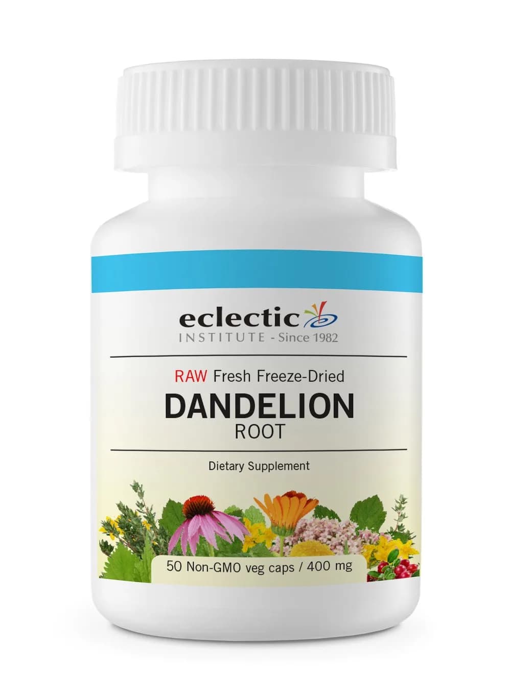 Eclectic Dandelion Root Cog FDV, Blue, 50 Count | Whole Herb, Raw & Organic, Supports Daily Wellness