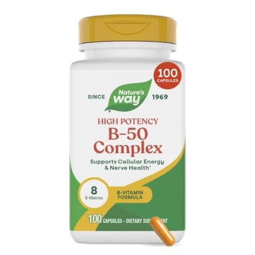 Nature's Way B-50 Complex Supports Cellular Energy & Nerve Health 100 Capsules | Gluten Free thumbnail 1