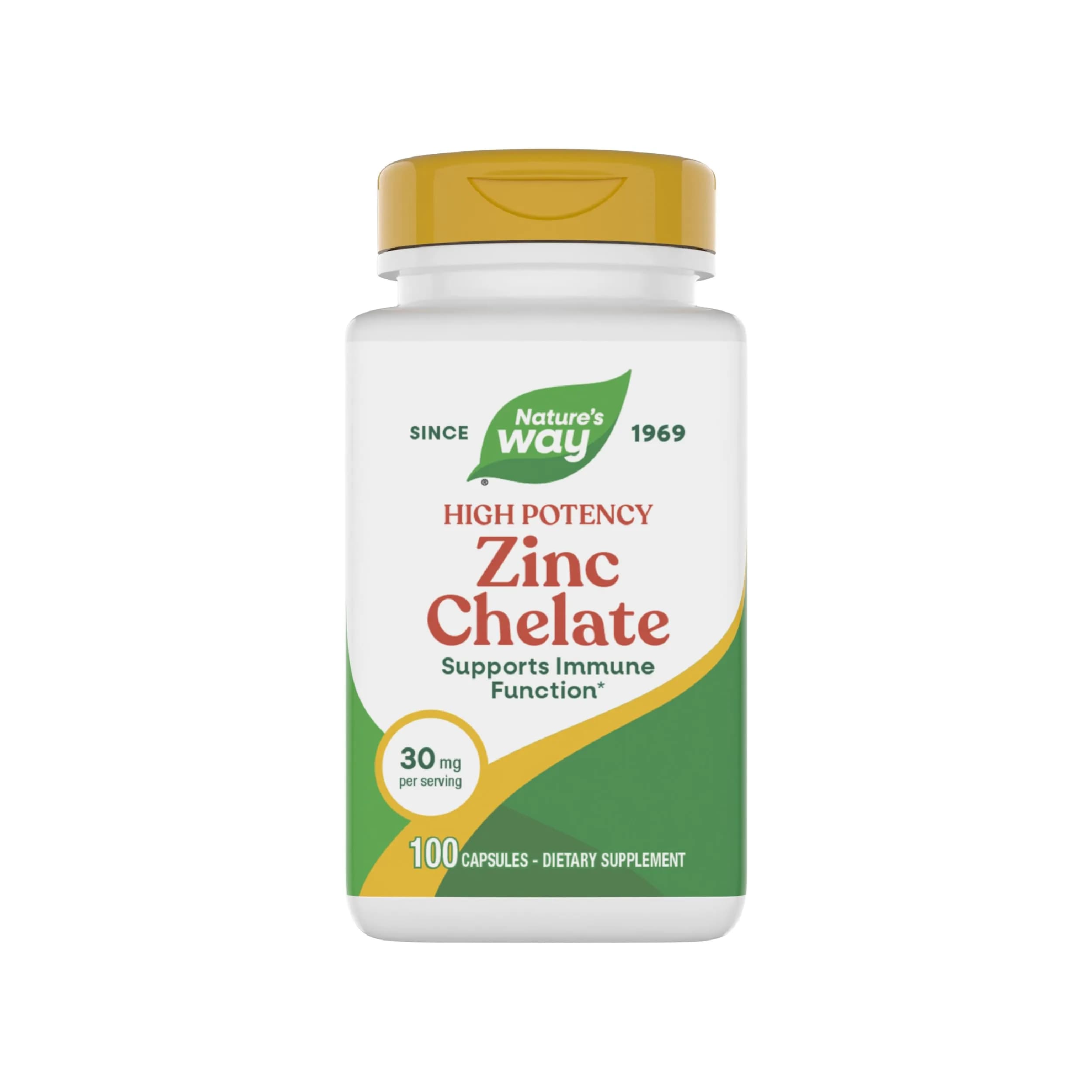 Nature's Way Zinc Chelate Mineral Supplement 30 mg 100 Capsules | Supports Immune Function - main product image