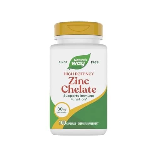 Nature's Way Zinc Chelate Mineral Supplement 30 mg 100 Capsules | Supports Immune Function thumbnail 1