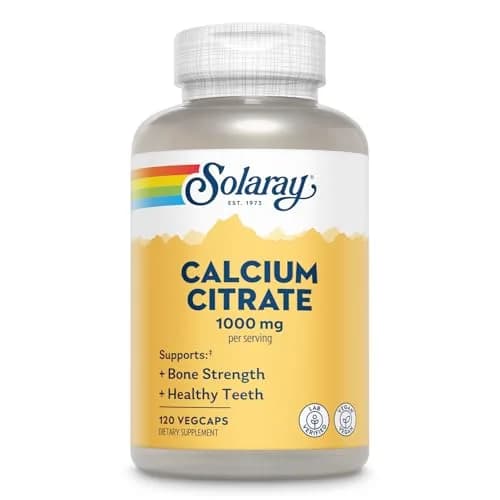 SOLARAY Calcium Citrate 1000 mg 120 VegCaps | Bone Health Supplement with Chelated Calcium thumbnail 1