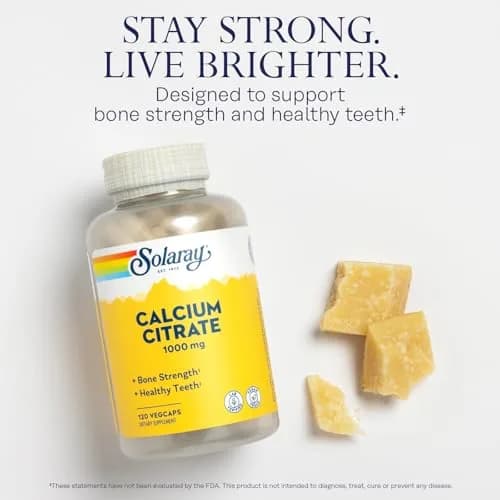 SOLARAY Calcium Citrate 1000 mg 120 VegCaps | Bone Health Supplement with Chelated Calcium thumbnail 3