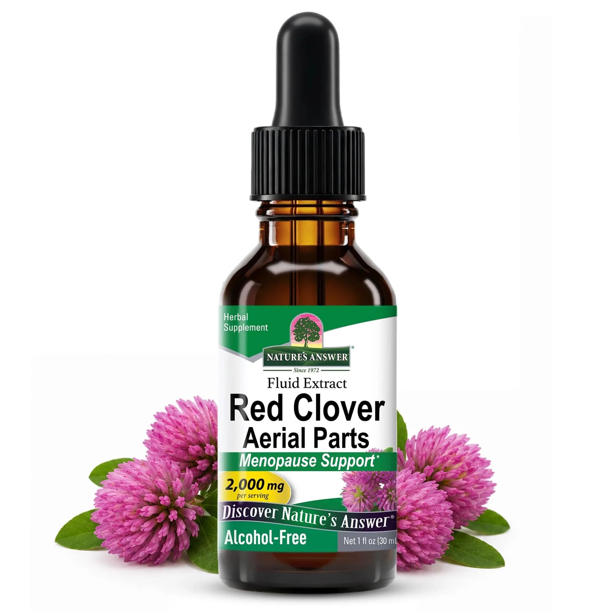 Nature's Answer Red Clover Liquid Extract 30ml (1 Fl Oz) | Menopause Support for Hormonal Balance — 1 Fl Oz