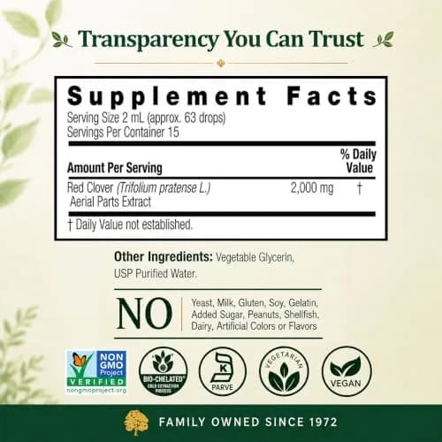 Nature's Answer Red Clover Liquid Extract 30ml (1 Fl Oz) | Menopause Support for Hormonal Balance thumbnail 5