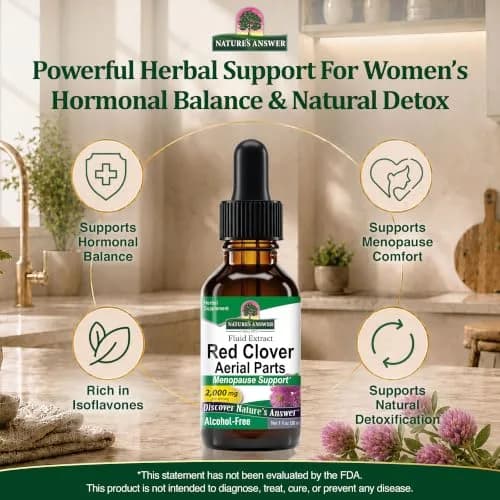 Nature's Answer Red Clover Liquid Extract 30ml (1 Fl Oz) | Menopause Support for Hormonal Balance thumbnail 3