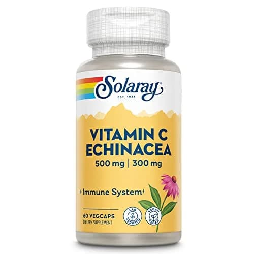 SOLARAY Vitamin C & Echinacea Root | 60 VegCaps | Supports Immune & Respiratory Health thumbnail 1