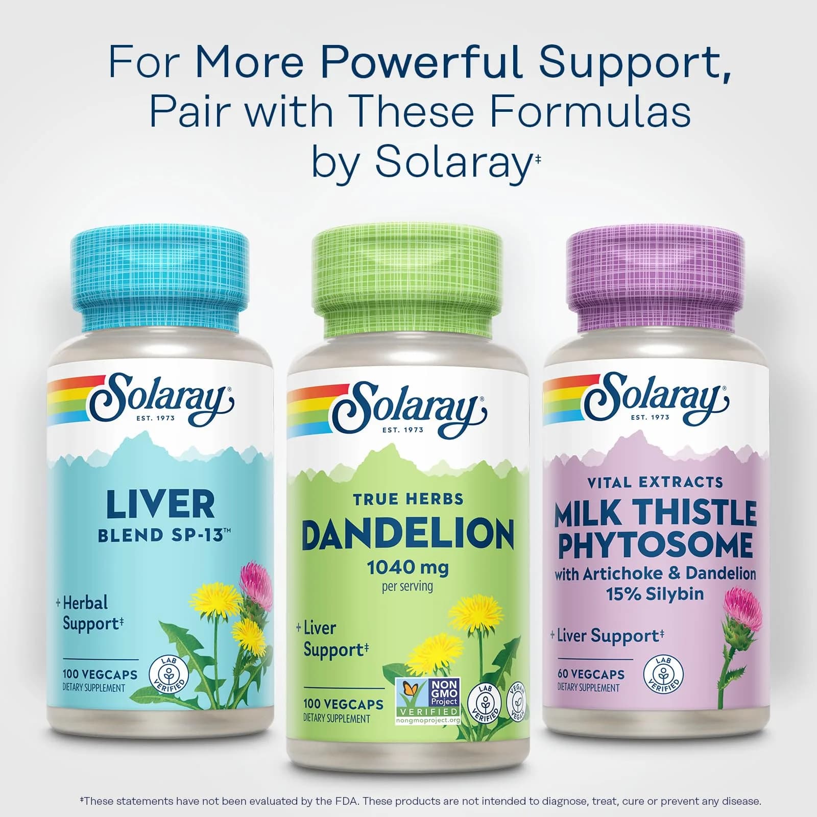 SOLARAY Dandelion Root Supplement 100 Count (Pack of 1) | Kidney & Liver Support - view 6
