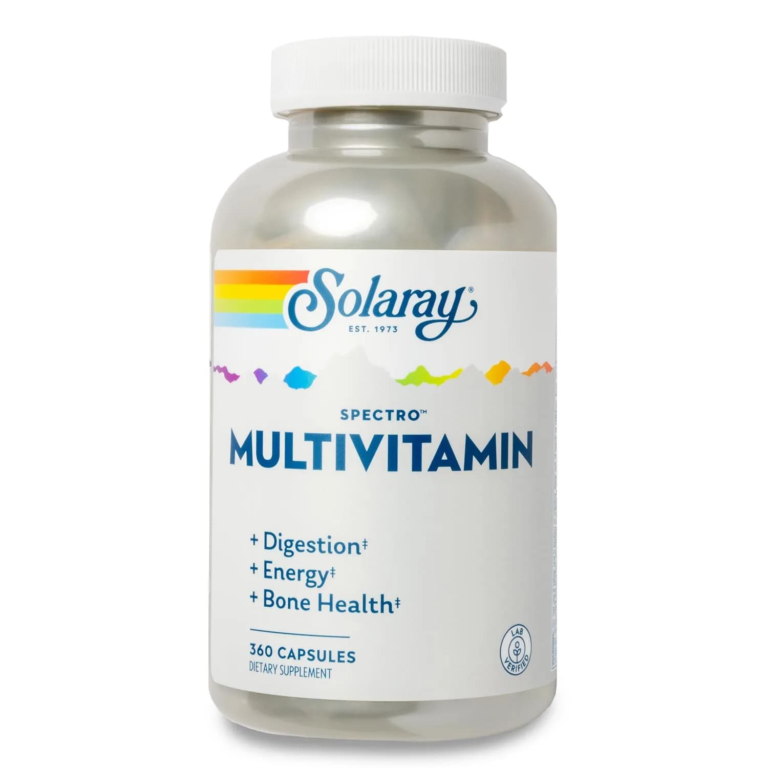 SOLARAY Spectro Multivitamin with Iron - Capsule 360 | Full-Spectrum Support for Digestion & Bone Health — Brown