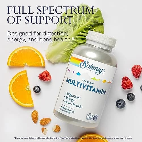 SOLARAY Spectro Multivitamin with Iron - Capsule 360 | Full-Spectrum Support for Digestion & Bone Health thumbnail 3