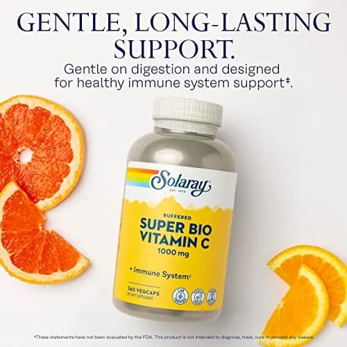 SOLARAY Super Bio Buffered Vitamin C 1000 mg Time Release, 360 VegCaps | Supports Immunity & Heart thumbnail 3