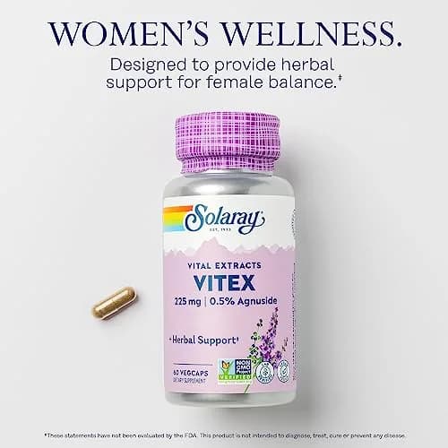 SOLARAY Vitex Berry Extract 225 mg | Traditional Women's Hormone Support | Vegan, Lab Verified thumbnail 3