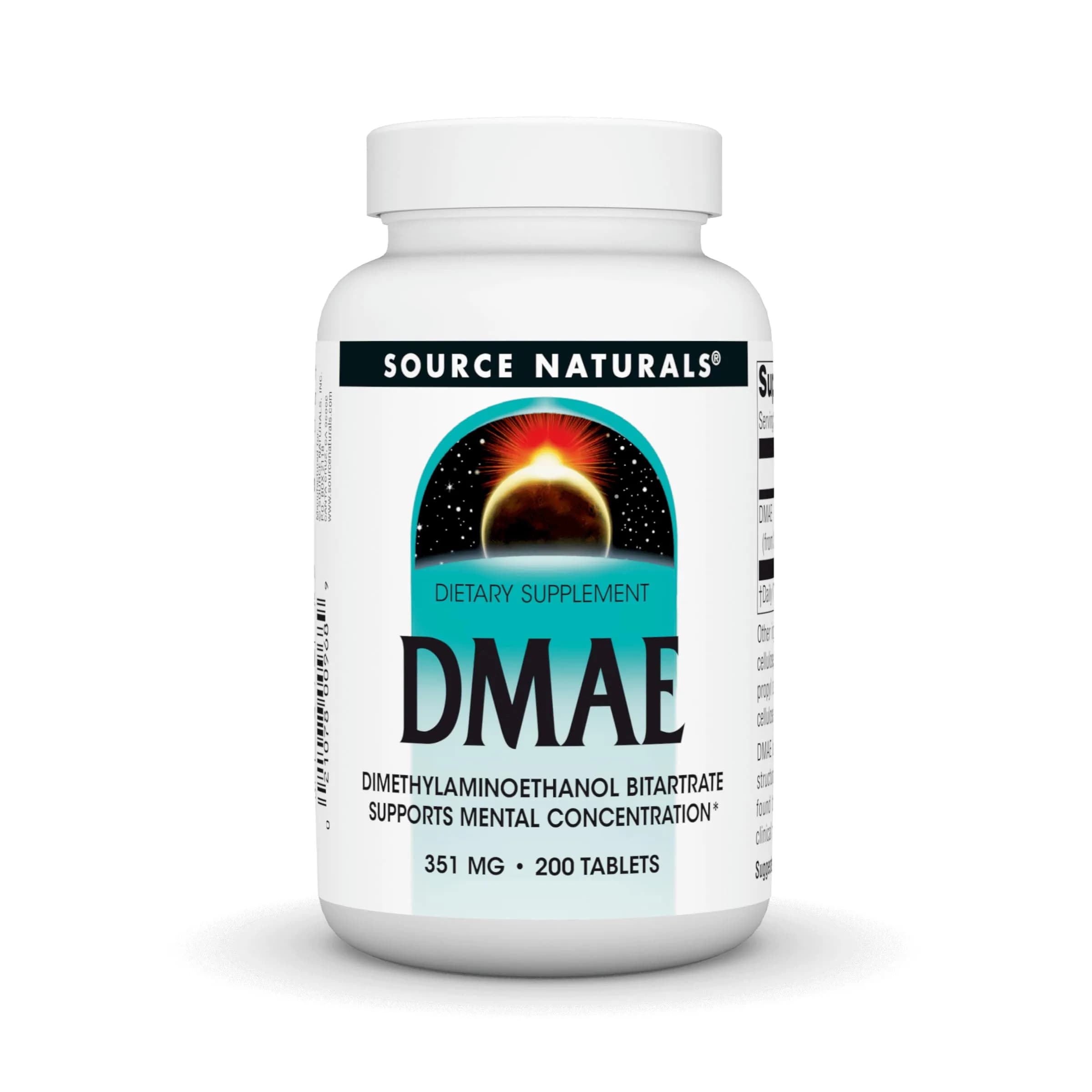 Source Naturals DMAE 351 mg Tablets (200 Count) | Supports Mental Concentration