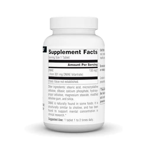 Source Naturals DMAE 351 mg Tablets (200 Count) | Supports Mental Concentration thumbnail 2