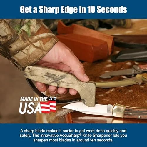 AccuSharp Knife Sharpener Camo Handle | Restores & Hones Straight & Serrated Knives thumbnail 5