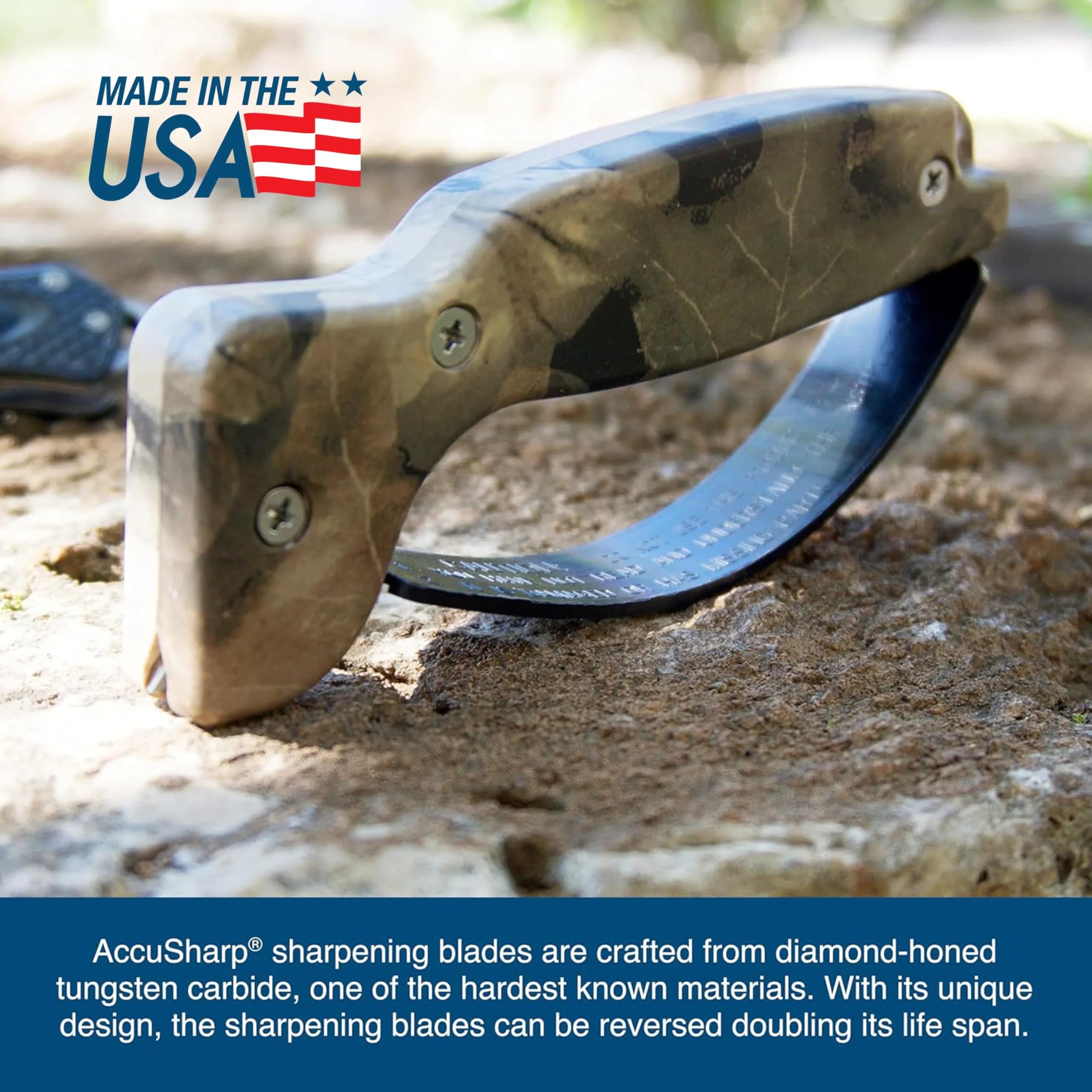 AccuSharp Knife Sharpener Camo Handle | Restores & Hones Straight & Serrated Knives - view 7