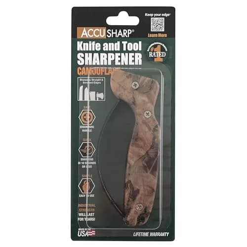 AccuSharp Knife Sharpener Camo Handle | Restores & Hones Straight & Serrated Knives thumbnail 3