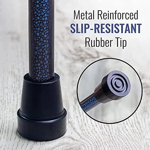 DMI Designer Folding Cane Blue Ice | Adjustable 33-37 Inch | 11.5" Folded thumbnail 6