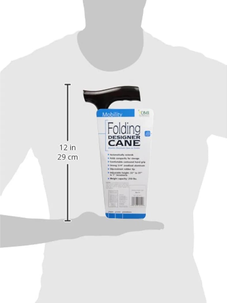 DMI Designer Folding Cane Blue Ice | Adjustable 33-37 Inch | 11.5" Folded - view 3
