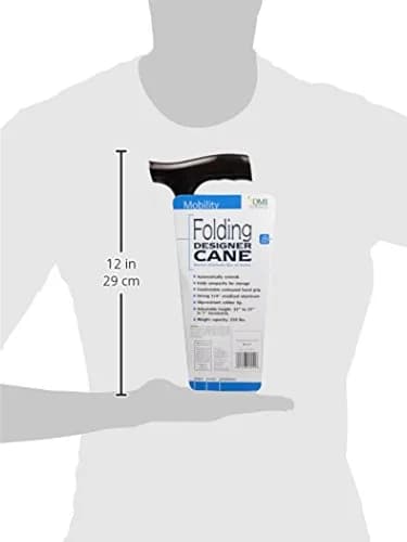 DMI Designer Folding Cane Blue Ice | Adjustable 33-37 Inch | 11.5" Folded thumbnail 3