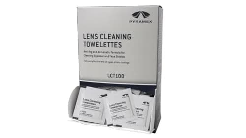 Pyramex Safety Individually Packaged Lens Cleaning Towelettes 100 Piece | Streak-Free for Lenses & Screens thumbnail 1
