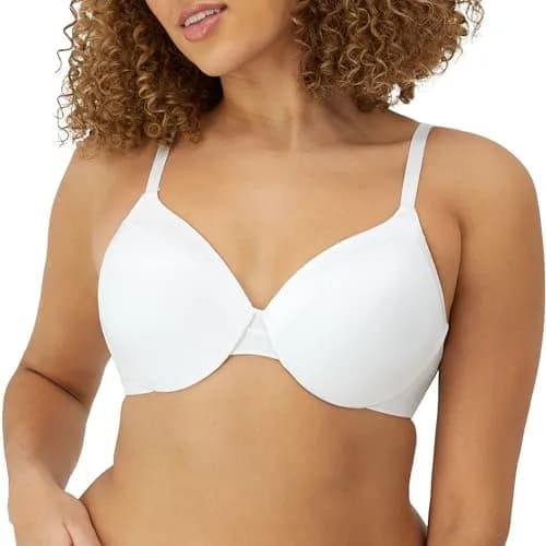 Maidenform Womens Comfort Devotion Underwire Bra, Full Coverage, White, 36D | Versatile Convertible Support thumbnail 1