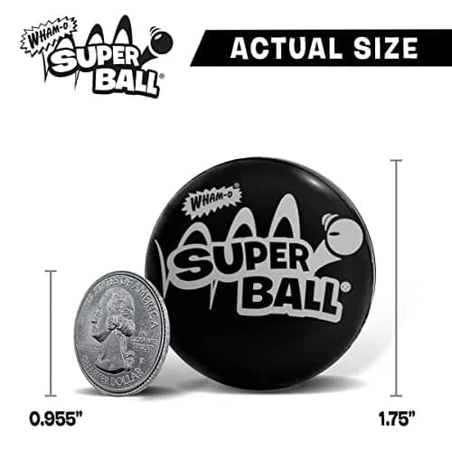 Wham-O Original Superball Black 6.35cm (2.5 inch) | Bounces Higher Than Any Other Ball thumbnail 4