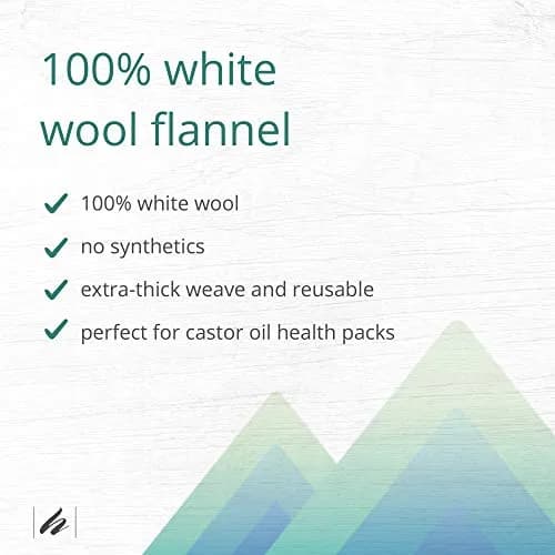 Home Health Wool Flannel - 100% White Wool, Extra Thick Weave, Reusable for Castor Oil Packs, Small Size, 12in x 18in thumbnail 4