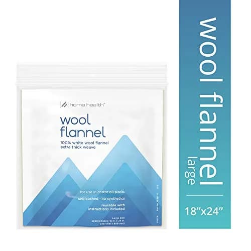 Home Health Wool Flannel - 100% White Wool, Extra Thick Weave, Reusable for Castor Oil Packs, Small Size, 12in x 18in thumbnail 2