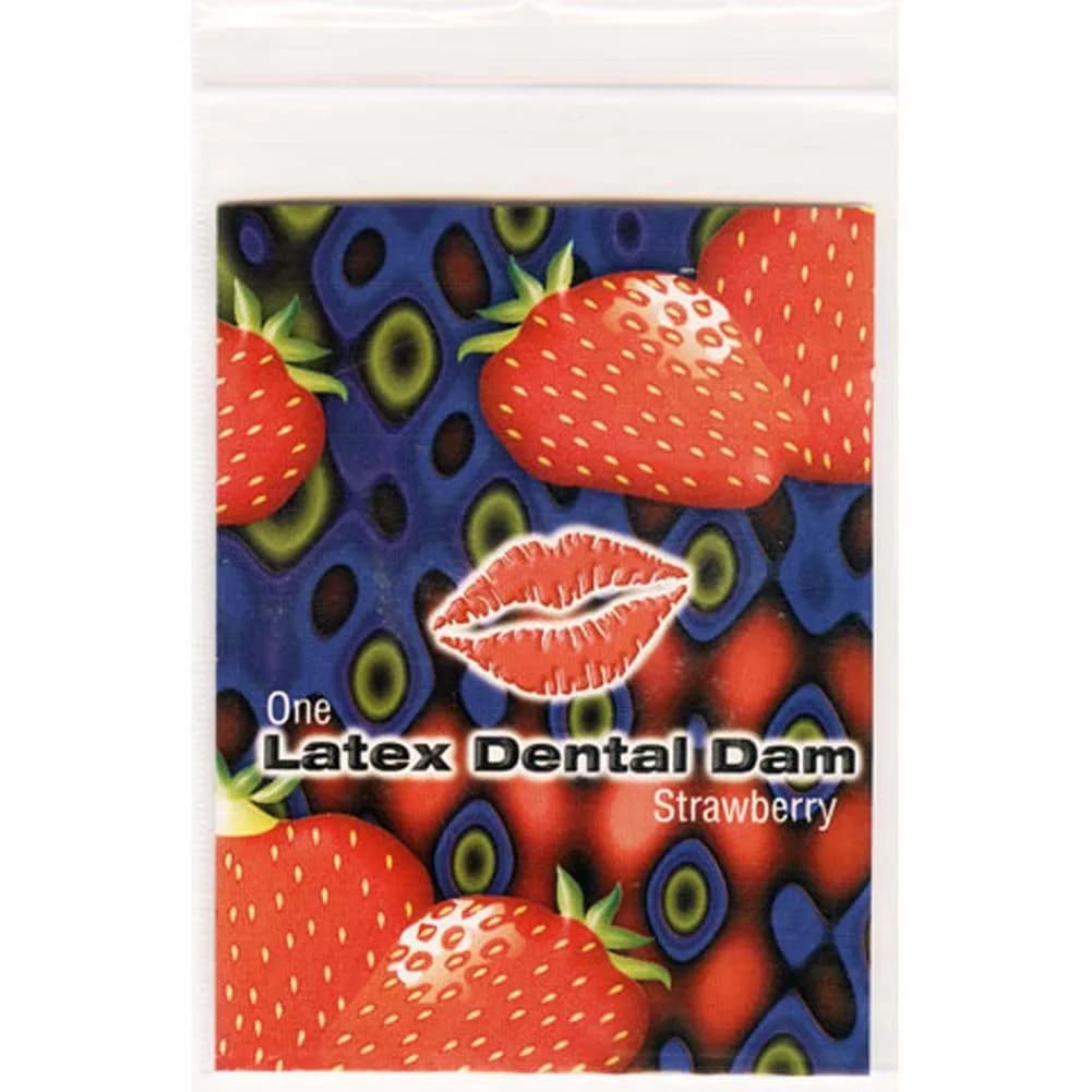 LINE ONE Latex Dental Dam 1 Count (Pack of 1) | Strawberry Flavored for Safer Oral Sex - main product image
