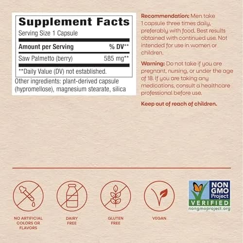 Nature's Way Saw Palmetto Berries Prostate Support 180 Count | Traditional Herbal Supplement for Men thumbnail 7