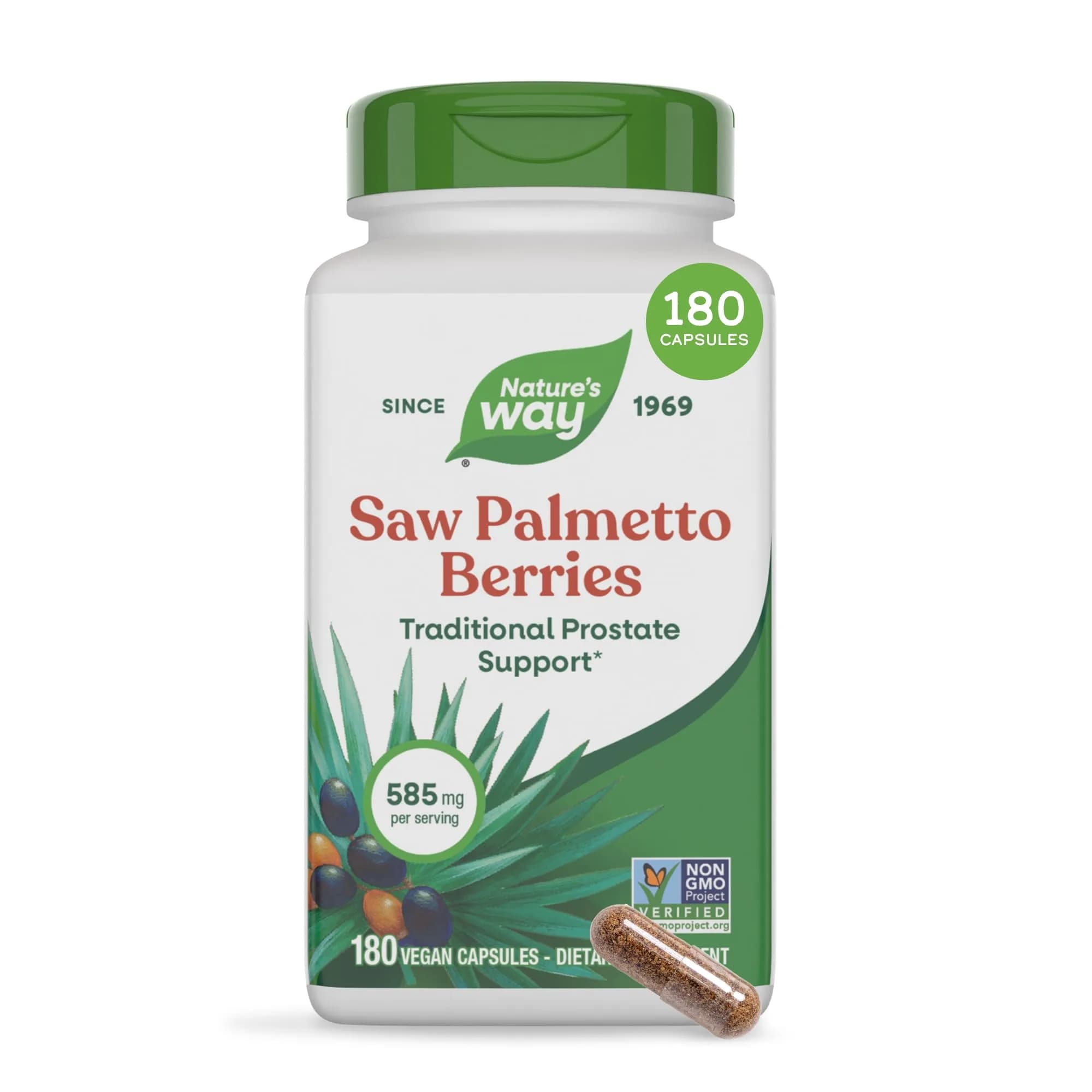 Nature's Way Saw Palmetto Berries Prostate Support 180 Count | Traditional Herbal Supplement for Men - main product image