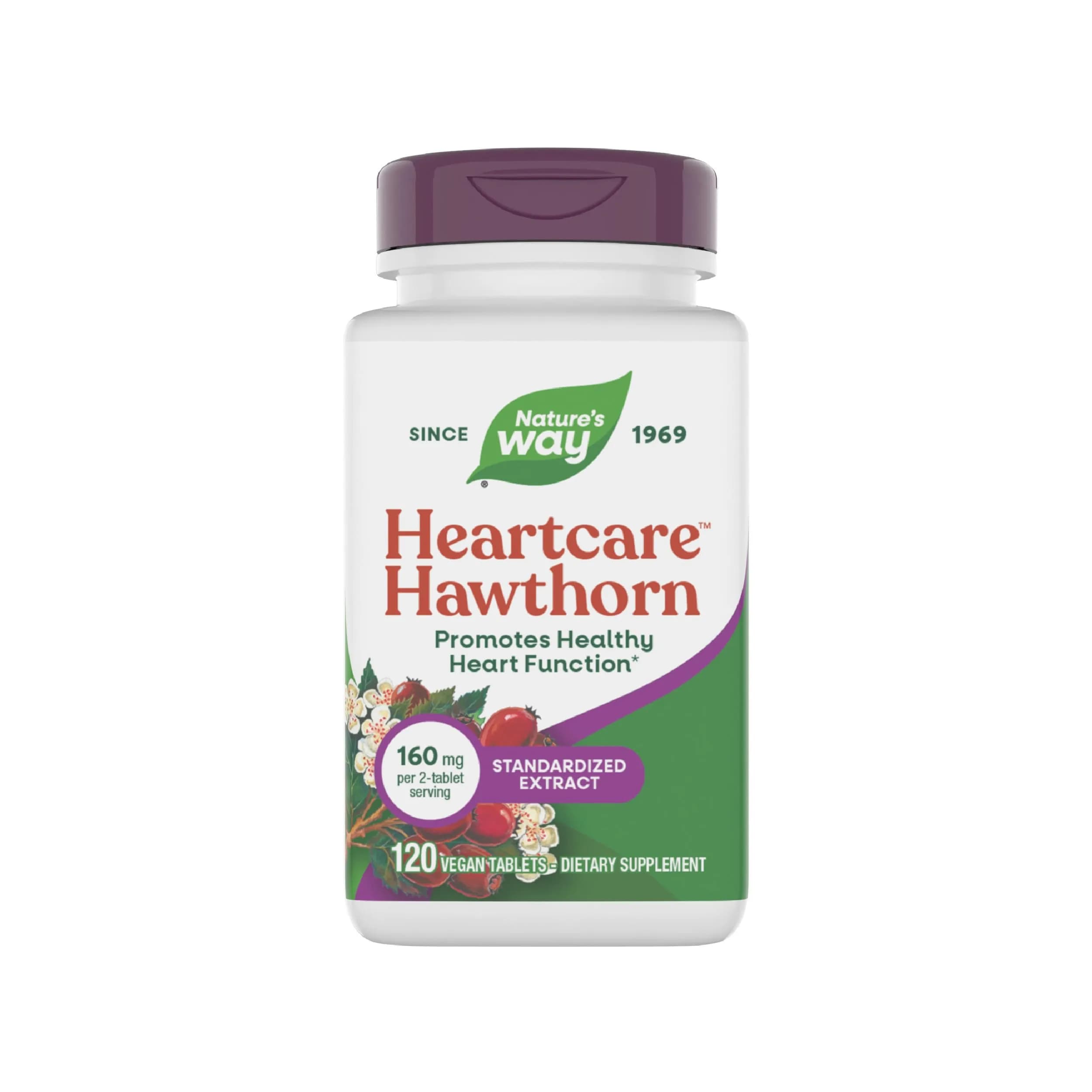Nature's Way HeartCare Hawthorn Standardized Extract, 120 ct | Supports Healthy Heart Function — Tablet