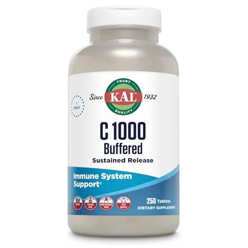 KAL C 1000 Buffered Sustained Release Vitamin C Tablets 1000mg 250 Count | Immune Support Powerhouse thumbnail 1