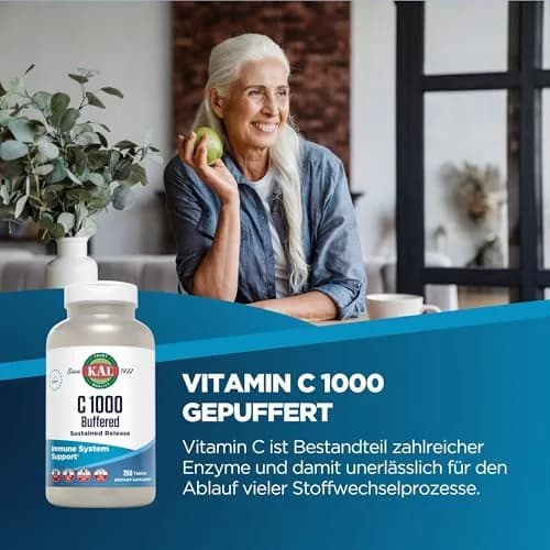 KAL C 1000 Buffered Sustained Release Vitamin C Tablets 1000mg 250 Count | Immune Support Powerhouse thumbnail 2