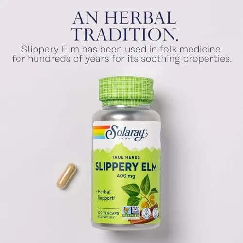 Solaray Slippery Elm Bark 400 mg | Vegan Capsules for Throat & Gut Support thumbnail 4