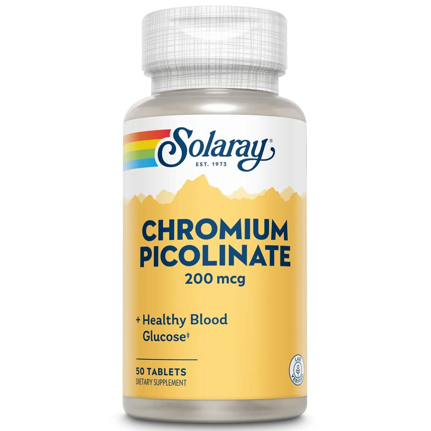 Solaray Chromium Picolinate Tablets 50ct | 200mcg Unflavored Mineral Supplement — Tablet