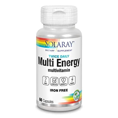 SOLARAY Twice Daily Multi Energy Multivitamin 60ct | Complete, Iron-Free, Non-GMO for Immune & Energy Support thumbnail 1
