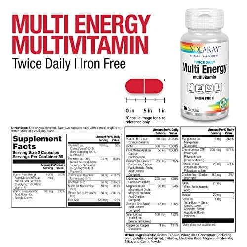 SOLARAY Twice Daily Multi Energy Multivitamin 60ct | Complete, Iron-Free, Non-GMO for Immune & Energy Support thumbnail 2