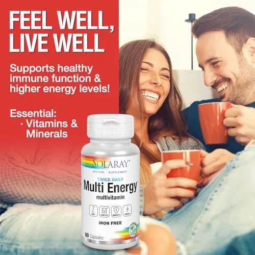 SOLARAY Twice Daily Multi Energy Multivitamin 60ct | Complete, Iron-Free, Non-GMO for Immune & Energy Support thumbnail 3