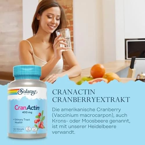 SOLARAY CranActin Cranberry Extract 400 mg | Urinary & Bladder Support, Vegan, 120 VegCaps thumbnail 2