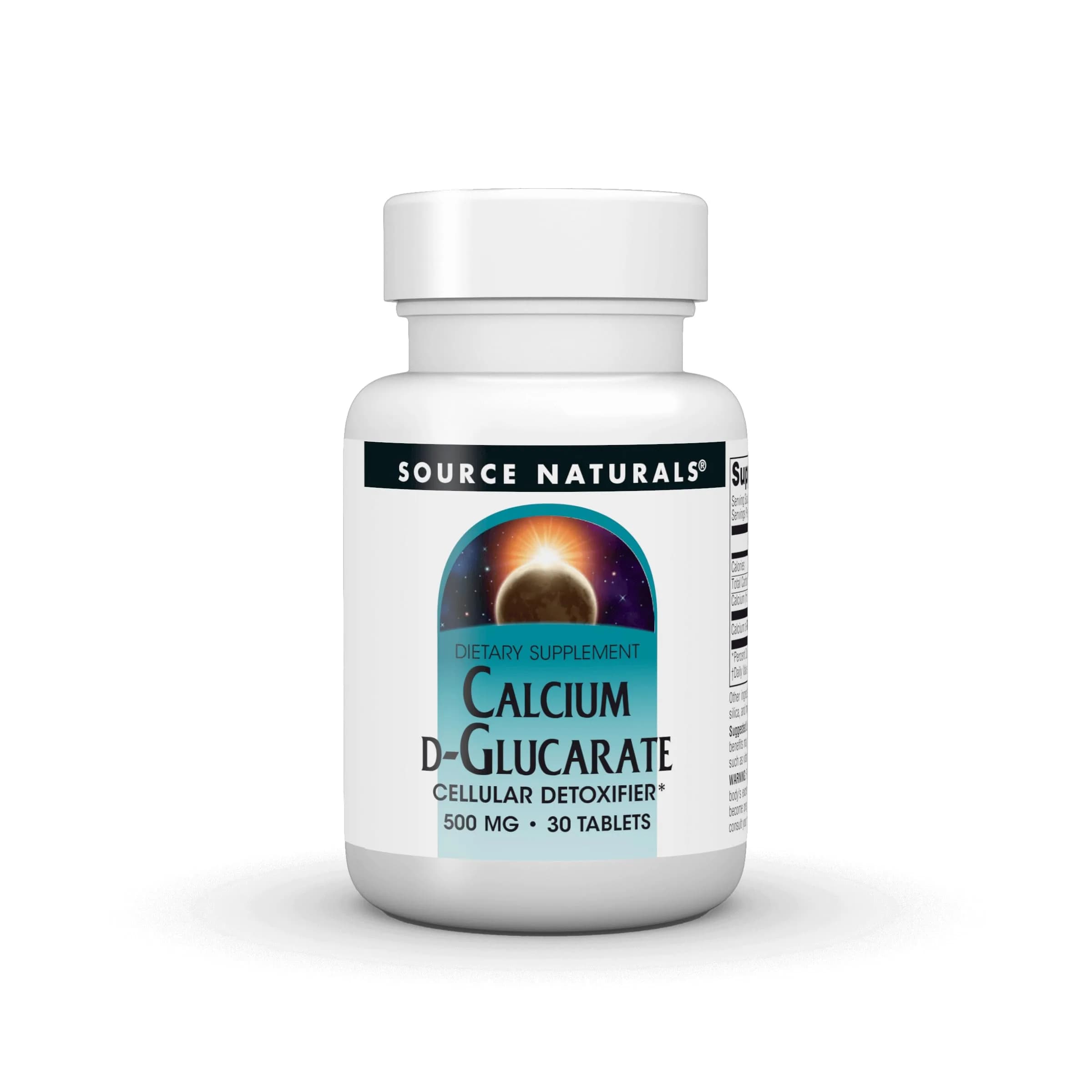 Source Naturals Calcium D-Glucarate 30 Tablets | Supports Detox Pathways, Vegetarian, 500mg — Tablet